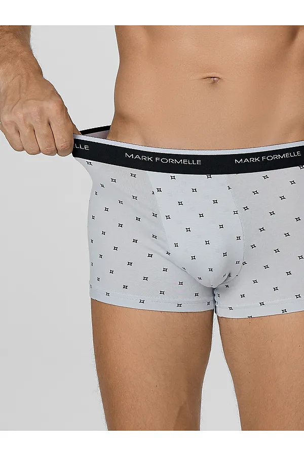 Трусы мужские (2шт) MARK FORMELLE, квадраты на св.сером +квадраты на черном - фото 2