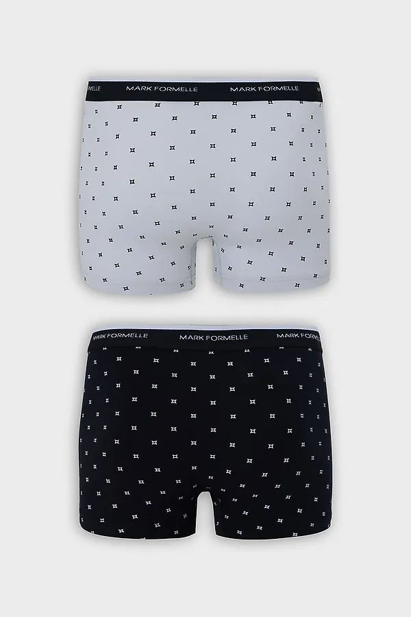 Трусы мужские (2шт) MARK FORMELLE, квадраты на св.сером +квадраты на черном - фото 2