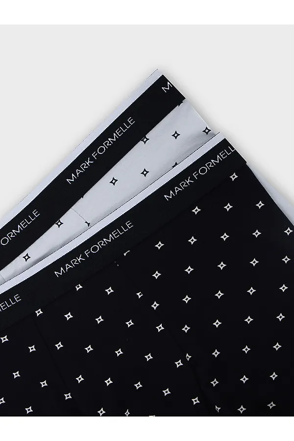 Трусы мужские (2шт) MARK FORMELLE, квадраты на св.сером +квадраты на черном - фото 2