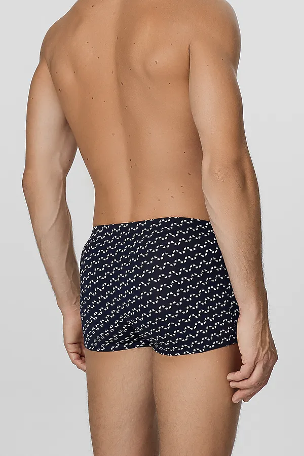 Трусы мужские (2шт) MARK FORMELLE, диагональн. узор на гл.синем +черный - фото 2