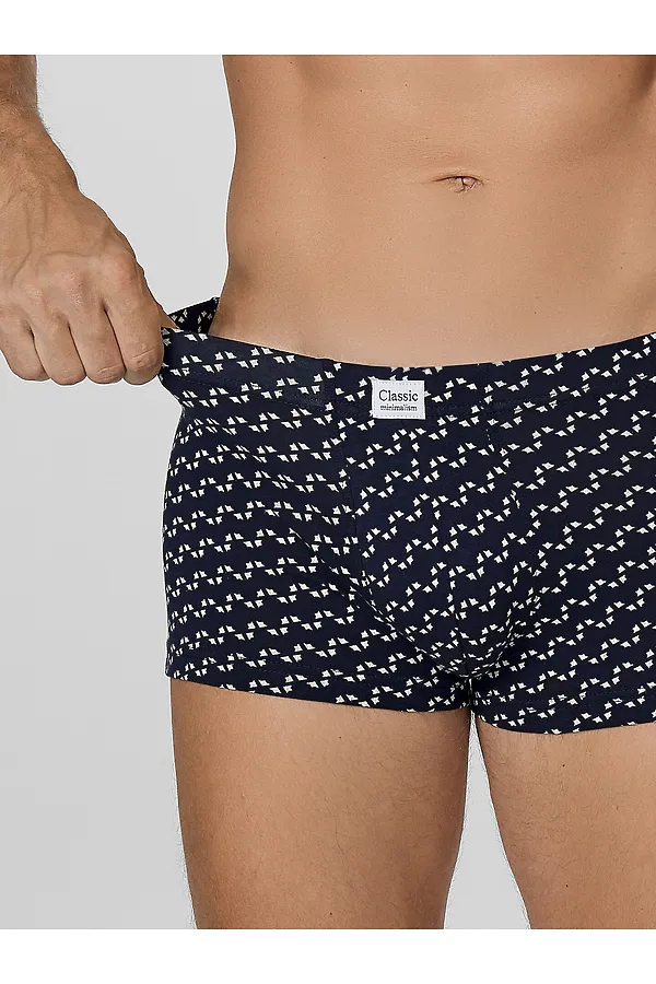 Трусы мужские (2шт) MARK FORMELLE, диагональн. узор на гл.синем +черный - фото 2