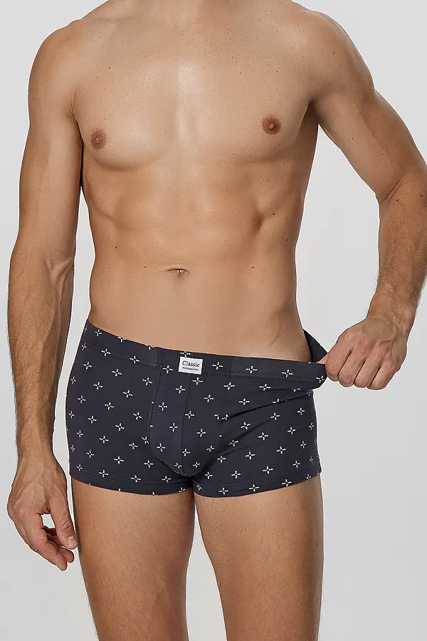 Трусы мужские (2шт) MARK FORMELLE, треугольники на т.сером +т.пурпурный - фото 2