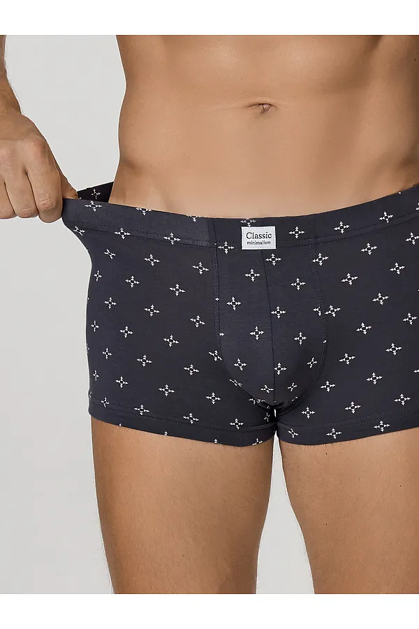 Трусы мужские (2шт) MARK FORMELLE, треугольники на т.сером +т.пурпурный - фото 2