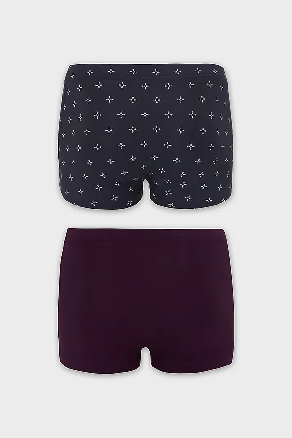 Трусы мужские (2шт) MARK FORMELLE, треугольники на т.сером +т.пурпурный - фото 2