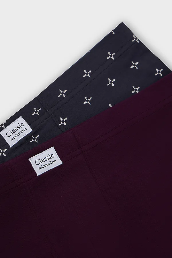 Трусы мужские (2шт) MARK FORMELLE, треугольники на т.сером +т.пурпурный - фото 2