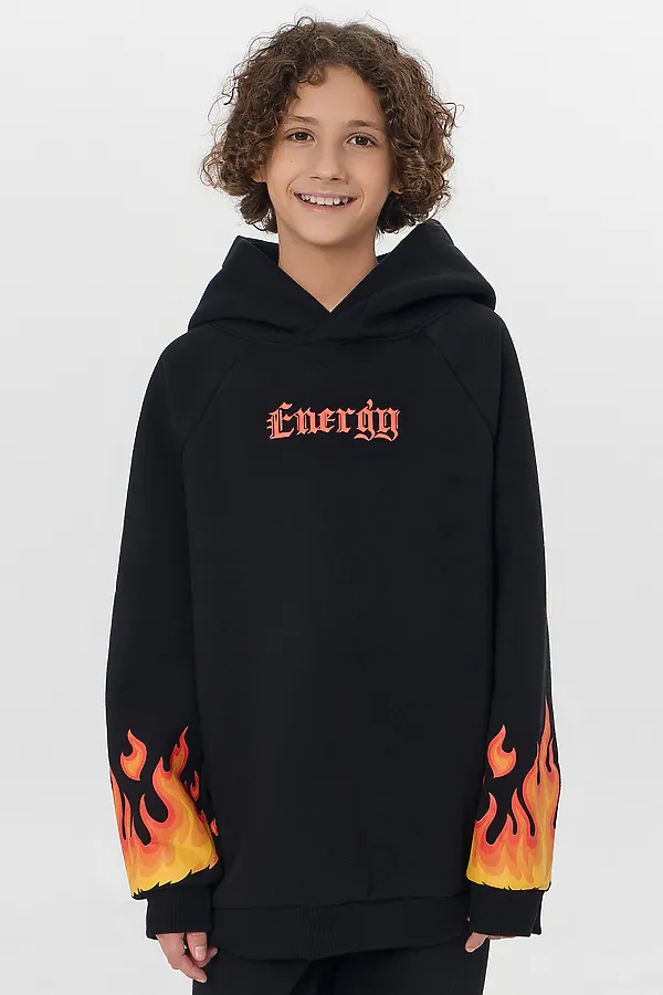 Комплект для мальчиков (худи, брюки) MARK FORMELLE, черный +печать - фото 2