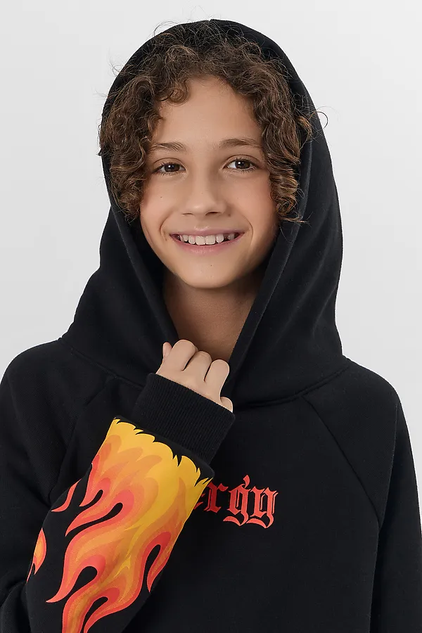 Комплект для мальчиков (худи, брюки) MARK FORMELLE, черный +печать - фото 2