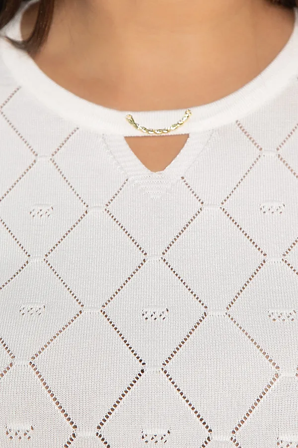 Блуза Нежный узор LADY TAIGA, молочная - фото 2