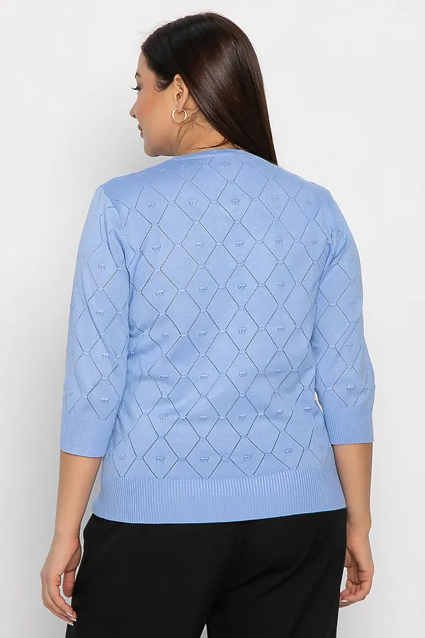 Блуза Нежный узор LADY TAIGA, голубая - фото 2