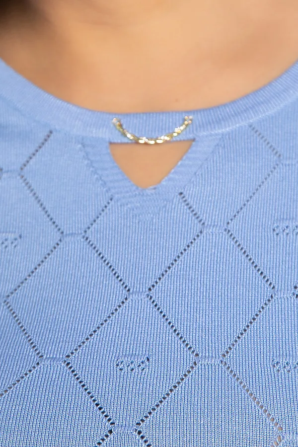 Блуза Нежный узор LADY TAIGA, голубая - фото 2