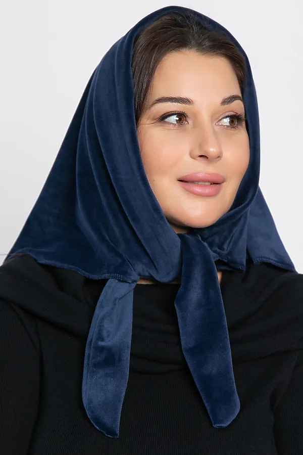 Косынка с завязками Велюр LADY TAIGA, синяя - фото 2