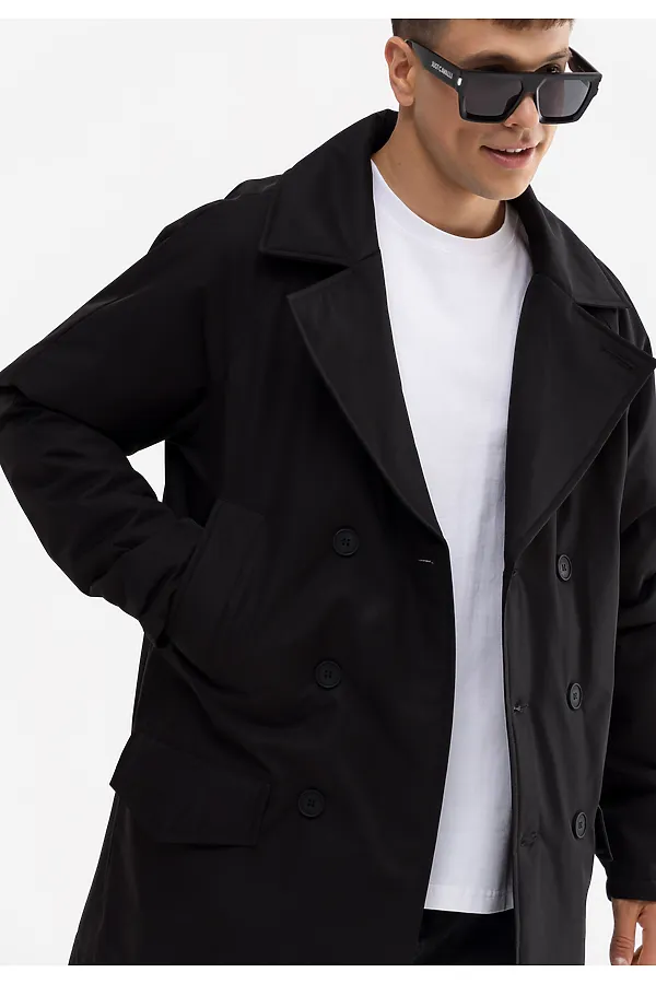 Плащ утепленный мужской HOOPS, черный - фото 2