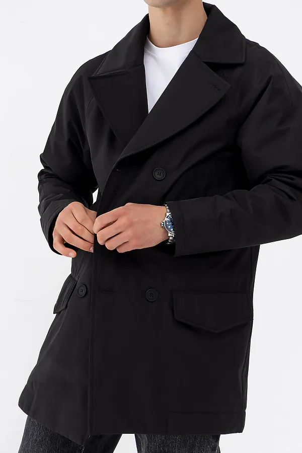 Плащ утепленный мужской HOOPS, черный - фото 2