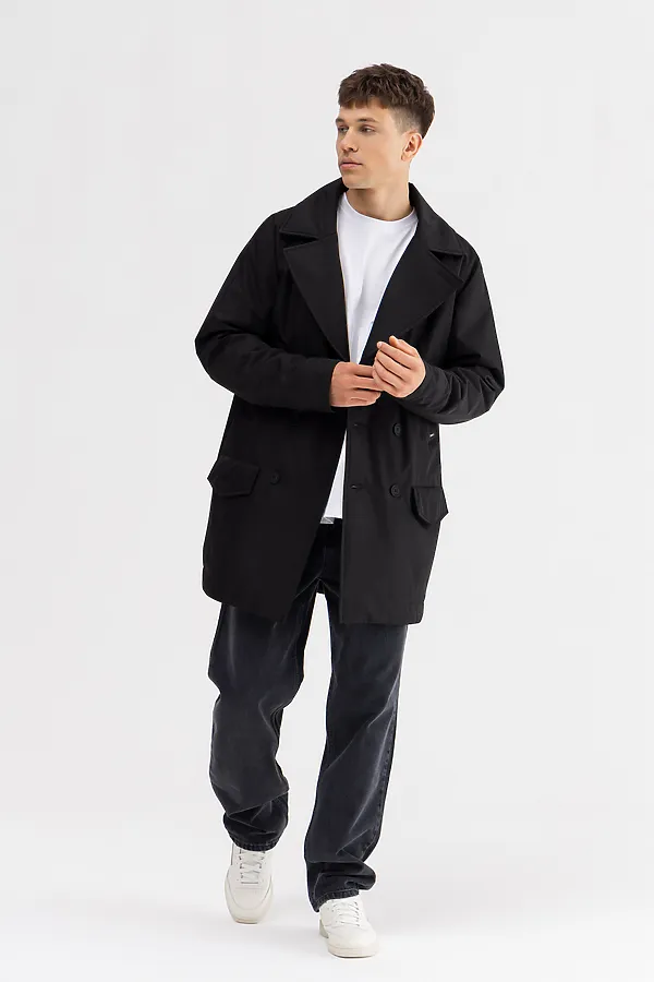 Плащ утепленный мужской HOOPS, черный - фото 2