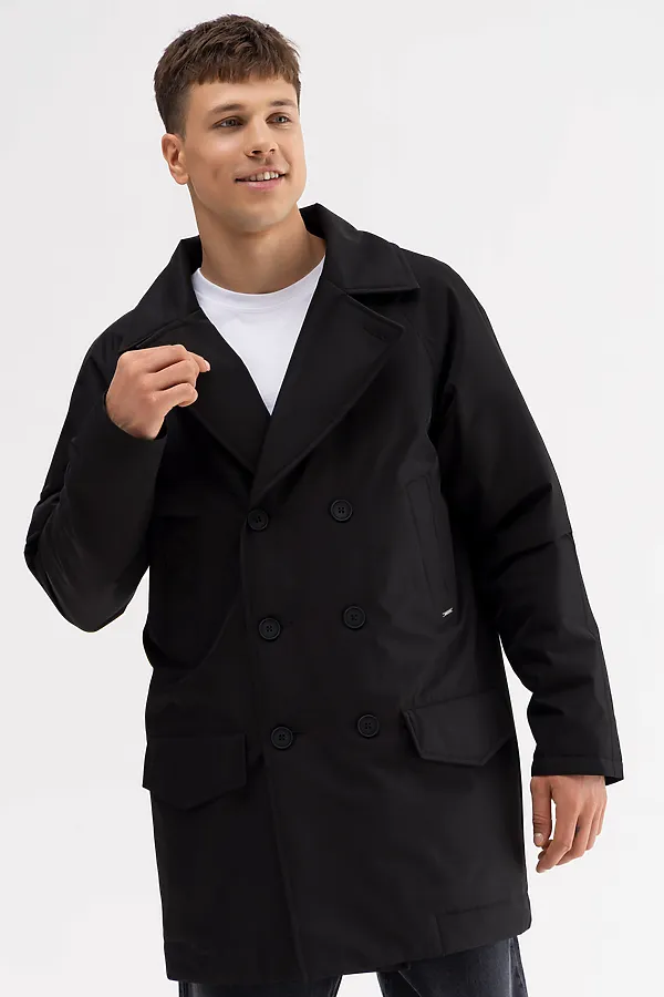 Плащ утепленный мужской HOOPS, черный - фото 2