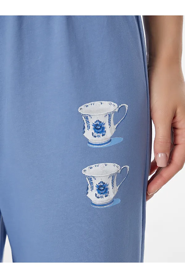 Комплект женский (джемпер, брюки) MARK FORMELLE, синий +печать1 - фото 2