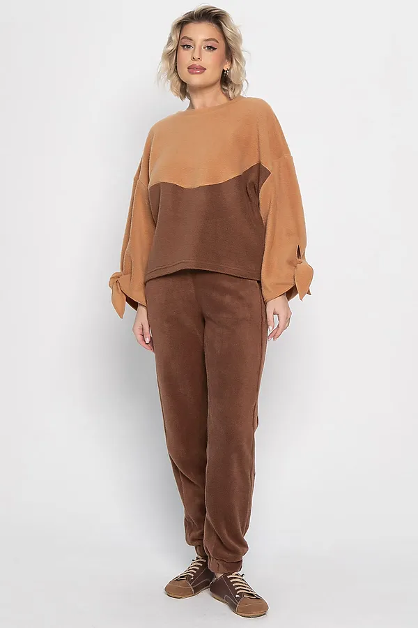 Костюм флисовый Уютный дуэт LADY TAIGA, шоколадный - фото 2