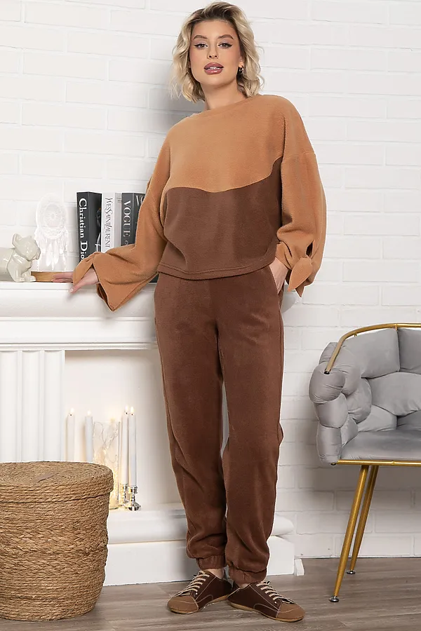 Костюм флисовый Уютный дуэт LADY TAIGA, шоколадный - фото 2