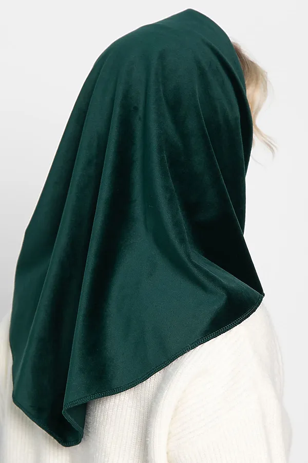 Косынка с завязками Велюр LADY TAIGA, зеленая - фото 2