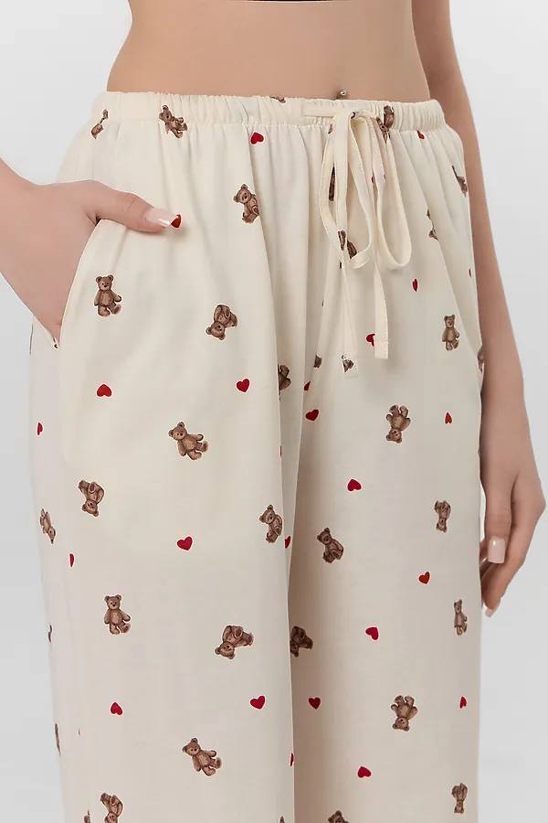 Брюки женские MARK FORMELLE, мишки на молочном - фото 2