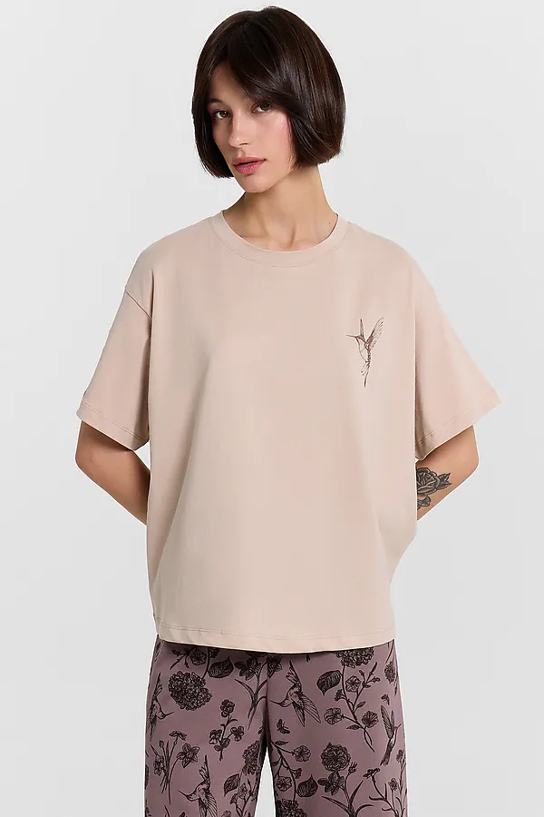 Комплект женский (джемпер, бриджи) MARK FORMELLE, холодный бежевый +цветы на коричневом - фото 2