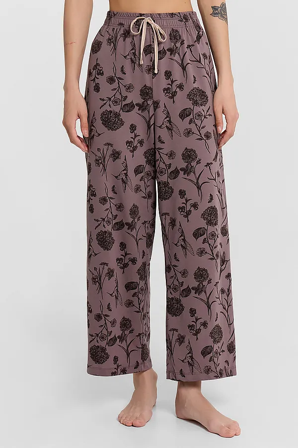 Комплект женский (джемпер, бриджи) MARK FORMELLE, холодный бежевый +цветы на коричневом - фото 2