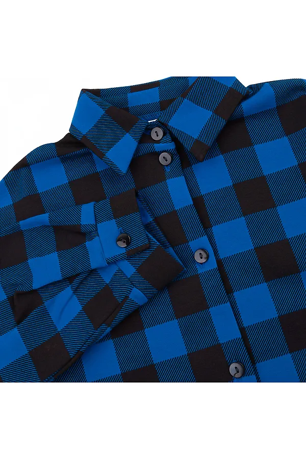 Рубашка футер 2х нитка начес YOULALA, синий - фото 2