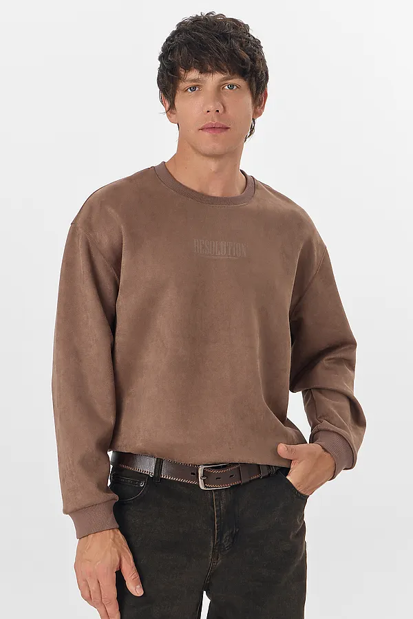 Свитшот мужской MARK FORMELLE, тауп +печать - фото 2