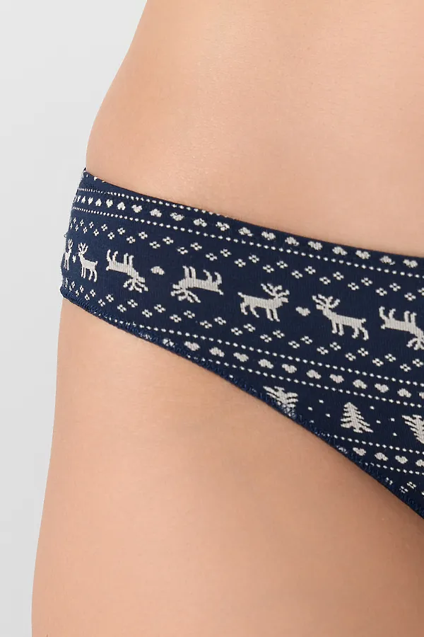 Трусы женские (3шт.) MARK FORMELLE, олени на синем - фото 2