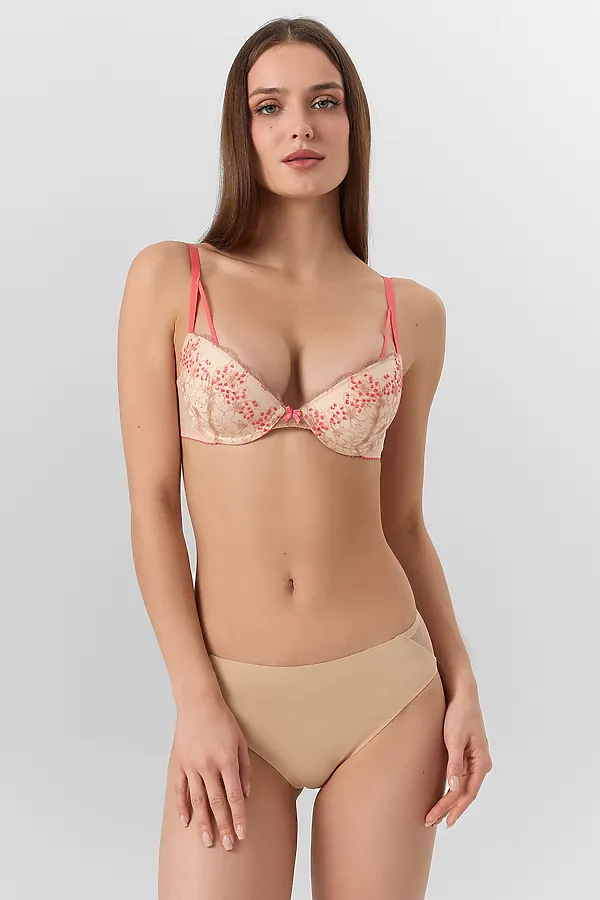 Бюстгальтер женский MARK FORMELLE, коралловые цветочки на пудре - фото 2