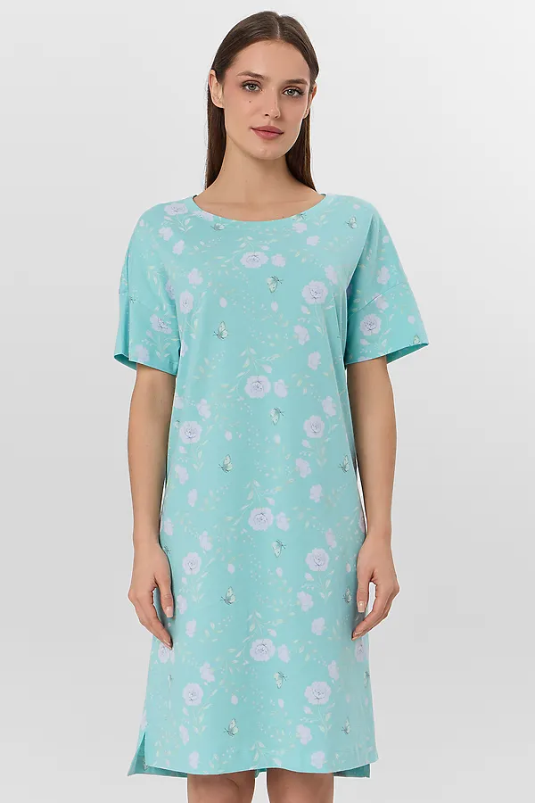 Сорочка ночная женская MARK FORMELLE, цветы на мятном - фото 2