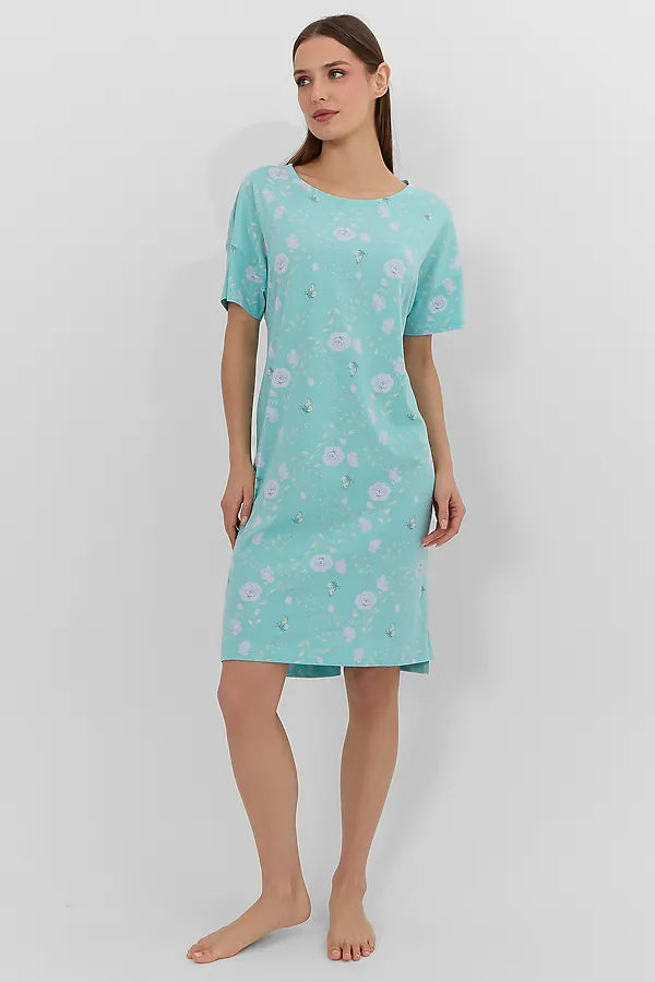 Сорочка ночная женская MARK FORMELLE, цветы на мятном - фото 2