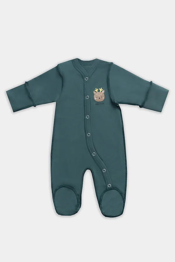 Комбинезон нательный детский (2шт.) MARK FORMELLE, бежевый +изумруд +печать - фото 2