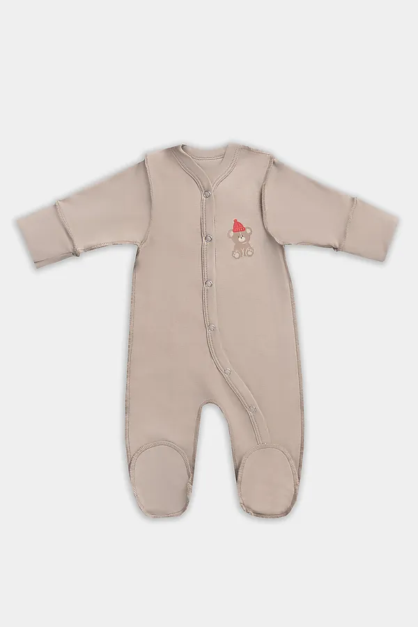 Комбинезон нательный детский (2шт.) MARK FORMELLE, бежевый +изумруд +печать - фото 2