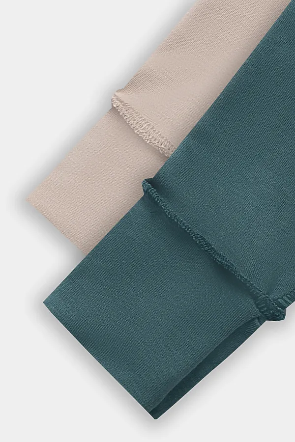 Комбинезон нательный детский (2шт.) MARK FORMELLE, бежевый +изумруд +печать - фото 2