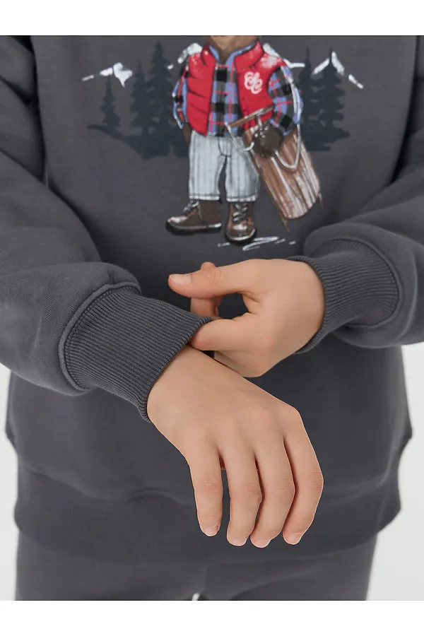 Свитшот для мальчиков MARK FORMELLE, серая жемчужина +печать - фото 2