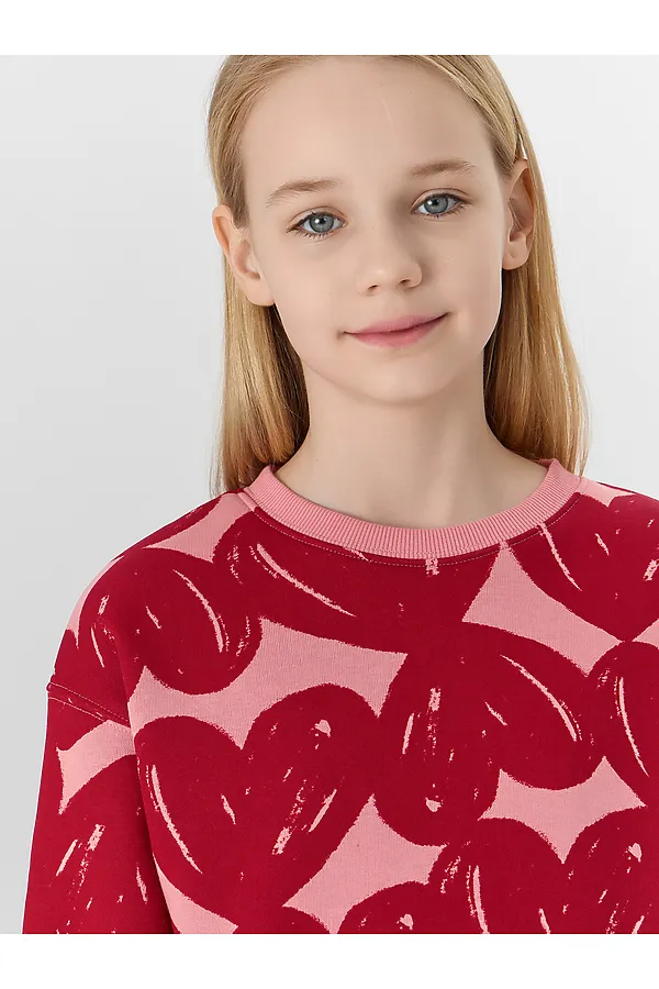 Джемпер для девочек MARK FORMELLE, сердечки на розовом - фото 2