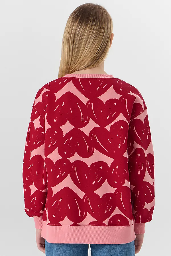 Джемпер для девочек MARK FORMELLE, сердечки на розовом - фото 2