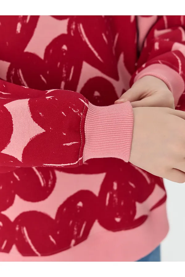 Джемпер для девочек MARK FORMELLE, сердечки на розовом - фото 2