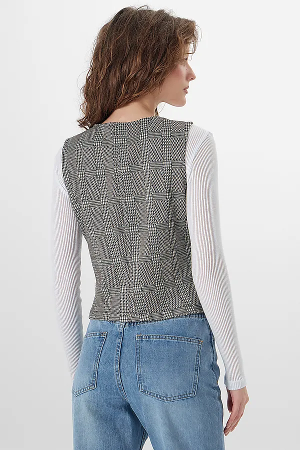 Жилет женский MARK FORMELLE, коричневая клеточка - фото 2