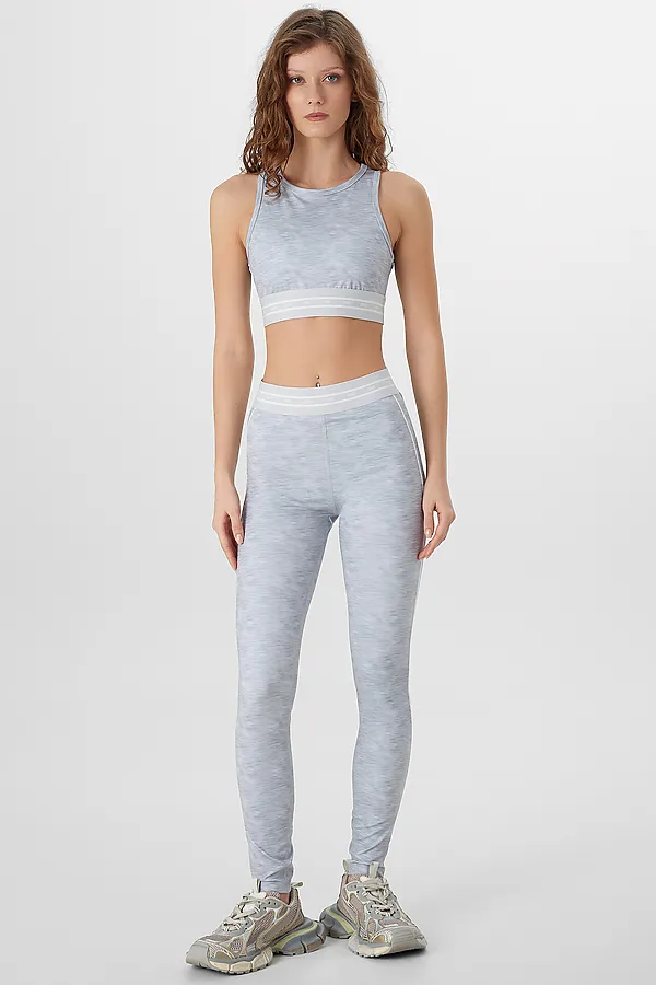 Леггинсы женские MARK FORMELLE, серый меланж +печать - фото 2