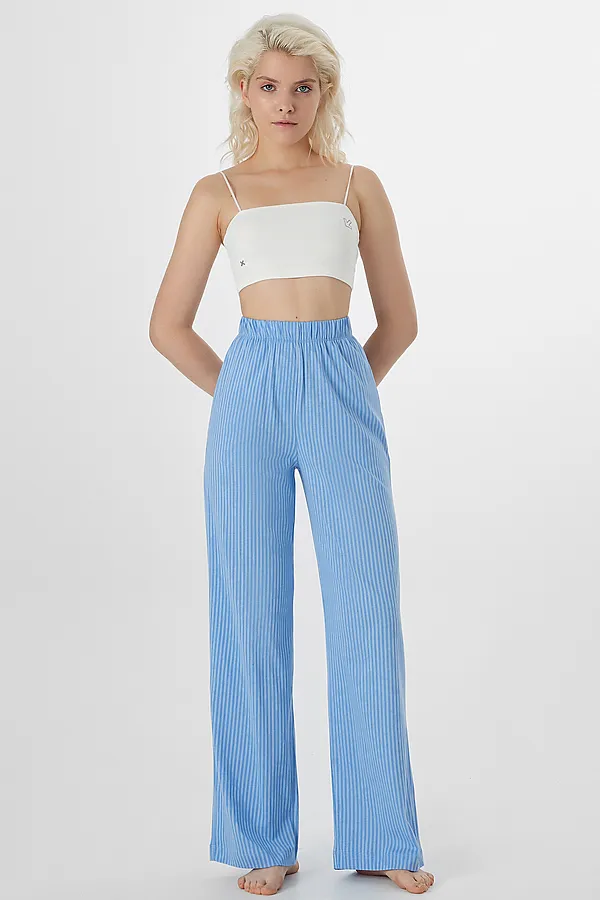 Брюки женские MARK FORMELLE, сине -голубая полоска - фото 2