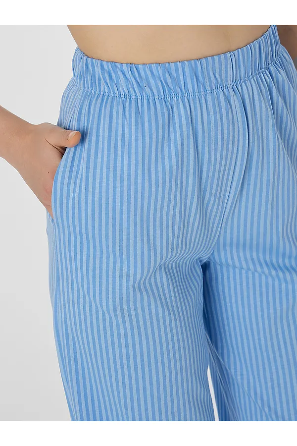 Брюки женские MARK FORMELLE, сине -голубая полоска - фото 2