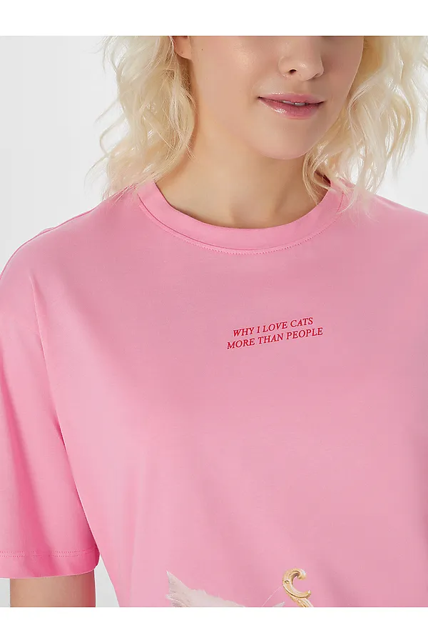 Комплект женский (джемпер, шорты) MARK FORMELLE, розовый +котики на розовом - фото 2