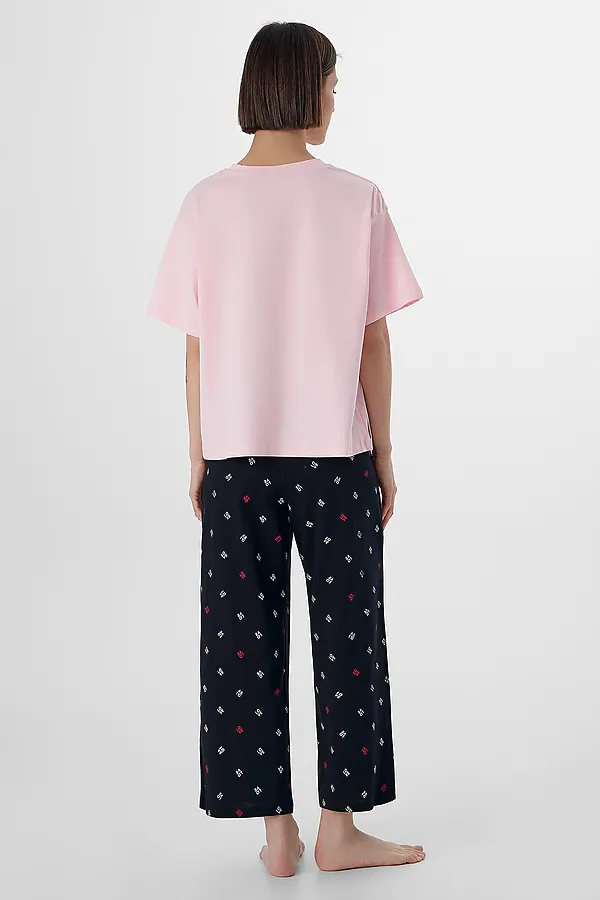 Комплект женский (джемпер, бриджи) MARK FORMELLE, розовая сказка +текст на черном - фото 2