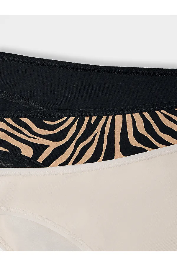 Трусы женские (3шт.) MARK FORMELLE, анималистичный принт на бежевом - фото 2