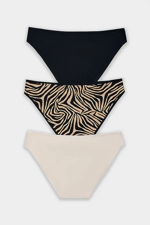 Трусы женские (3шт.) MARK FORMELLE, анималистичный принт на бежевом - фото 2