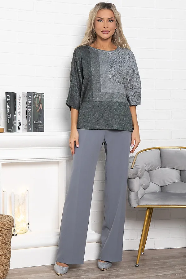 Джемпер Орлеан LADY TAIGA, серый/изумруд - фото 2