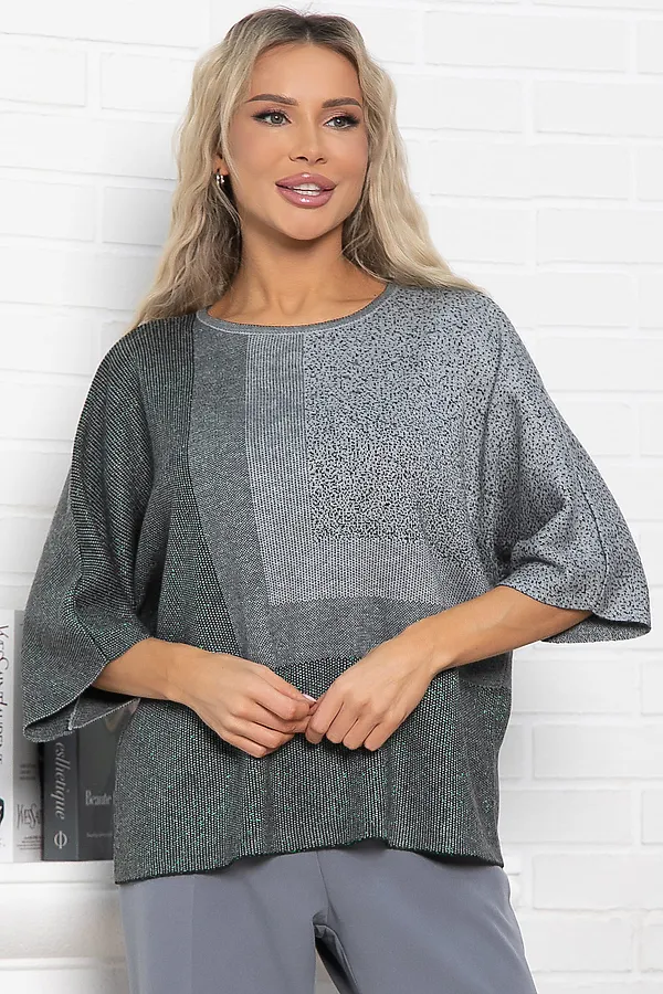 Джемпер Орлеан LADY TAIGA, серый/изумруд - фото 2