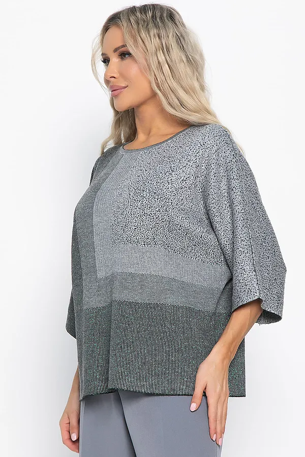 Джемпер Орлеан LADY TAIGA, серый/изумруд - фото 2